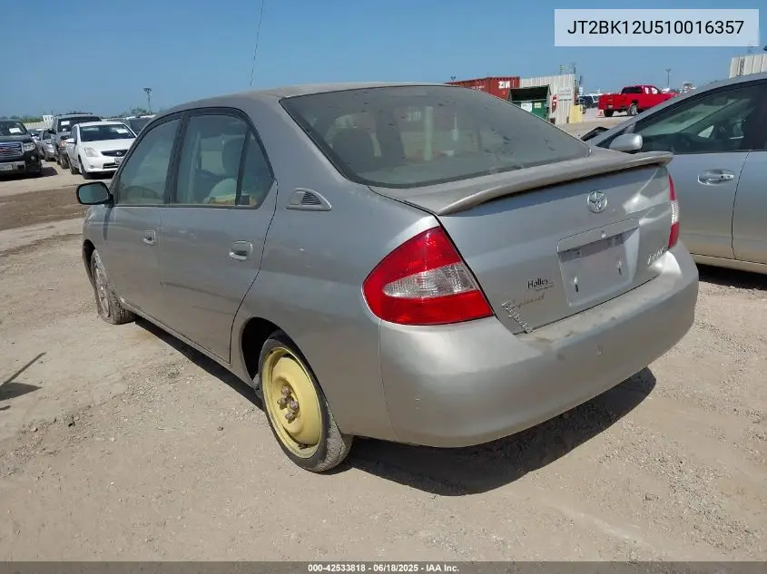 2001 Toyota Prius VIN: JT2BK12U510016357 Lot: 42533818