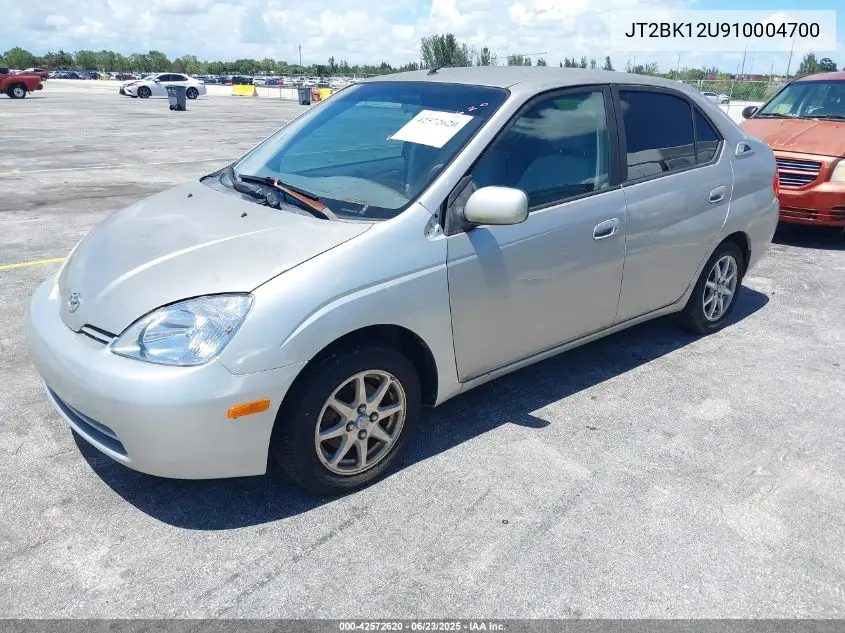 2001 Toyota Prius VIN: JT2BK12U910004700 Lot: 42572620