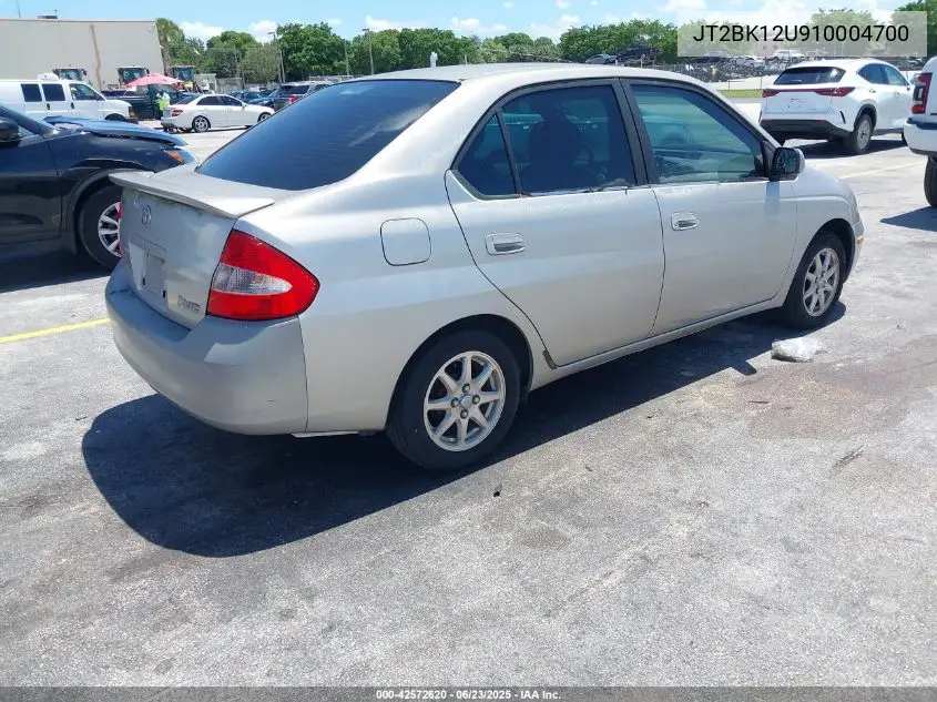 2001 Toyota Prius VIN: JT2BK12U910004700 Lot: 42572620