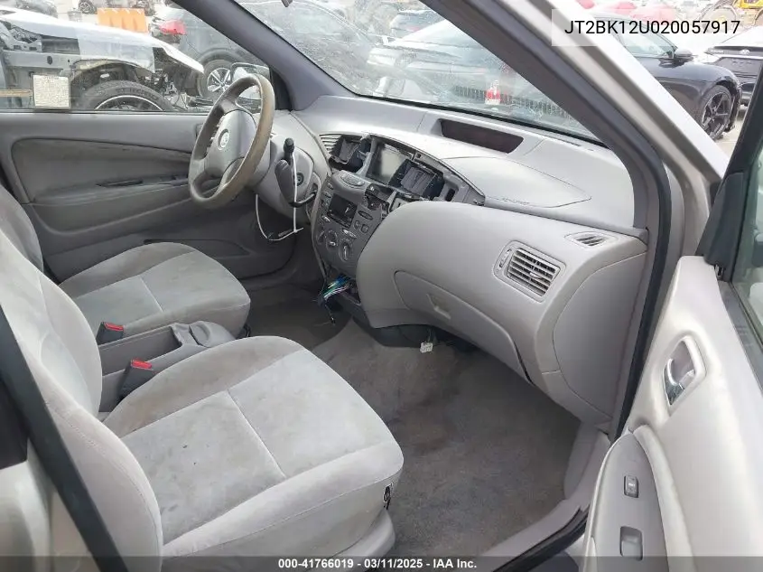 2002 Toyota Prius VIN: JT2BK12U020057917 Lot: 41766019