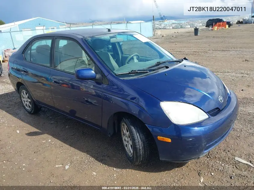 2002 Toyota Prius VIN: JT2BK18U220047011 Lot: 41916693