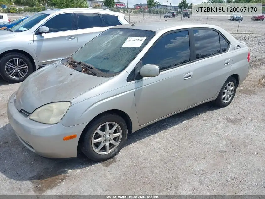 2002 Toyota Prius VIN: JT2BK18U120067170 Lot: 42140258