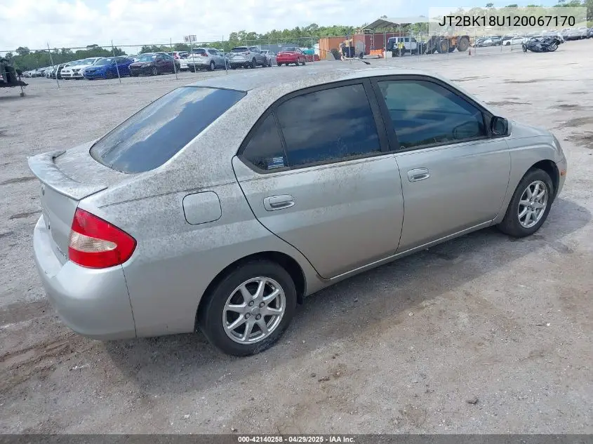 2002 Toyota Prius VIN: JT2BK18U120067170 Lot: 42140258