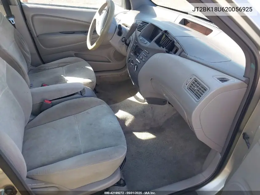 2002 Toyota Prius VIN: JT2BK18U620056925 Lot: 42169272
