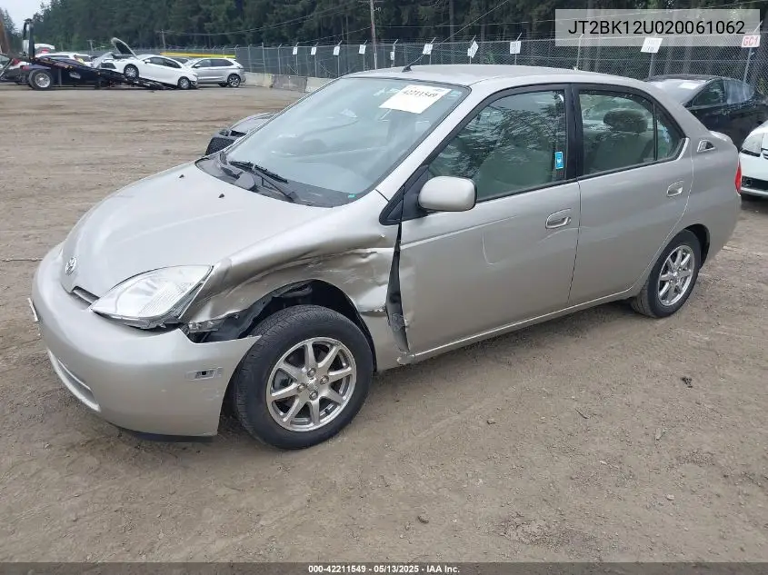 2002 Toyota Prius VIN: JT2BK12U020061062 Lot: 42211549