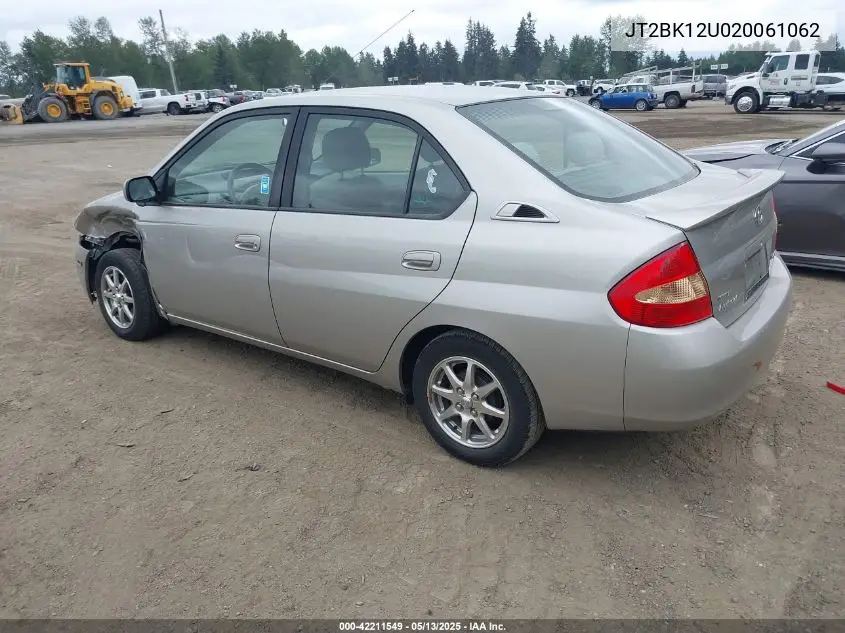 2002 Toyota Prius VIN: JT2BK12U020061062 Lot: 42211549