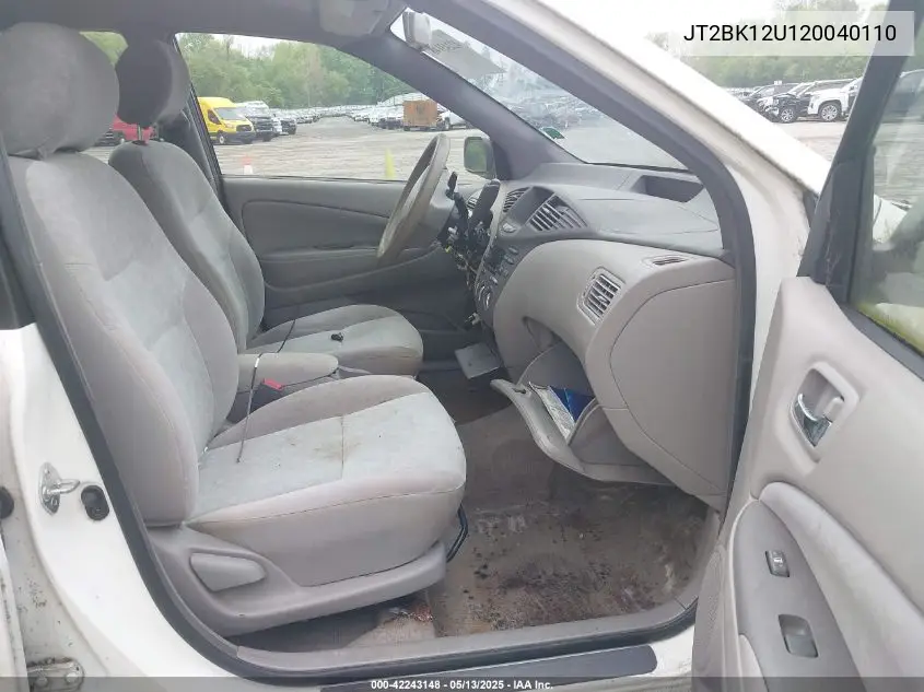 2002 Toyota Prius VIN: JT2BK12U120040110 Lot: 42243148