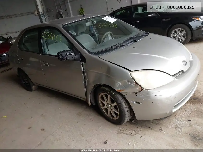 2002 Toyota Prius VIN: JT2BK18U620068251 Lot: 42361163