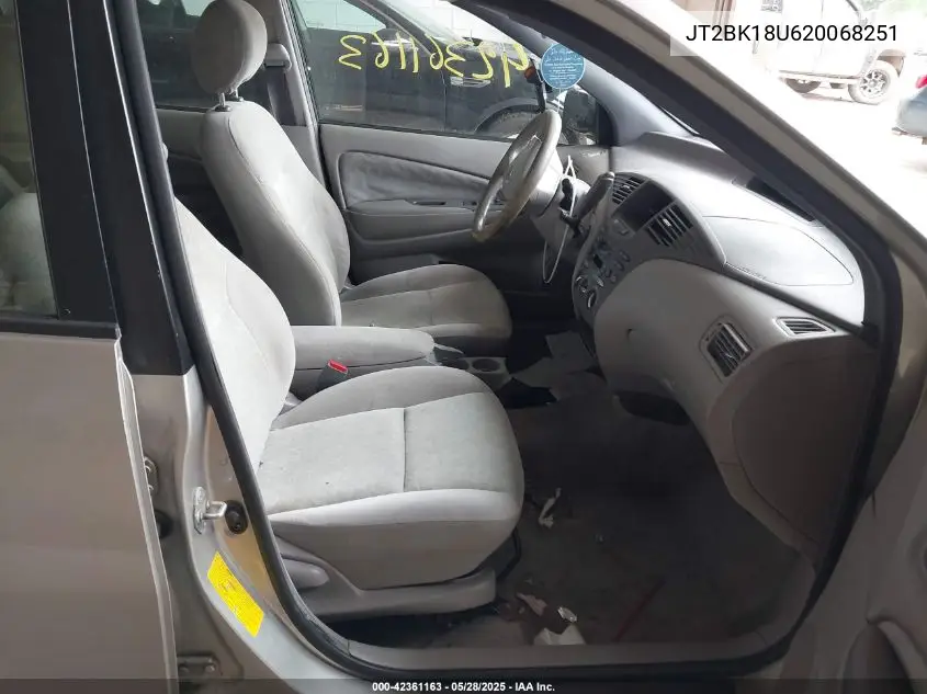 2002 Toyota Prius VIN: JT2BK18U620068251 Lot: 42361163