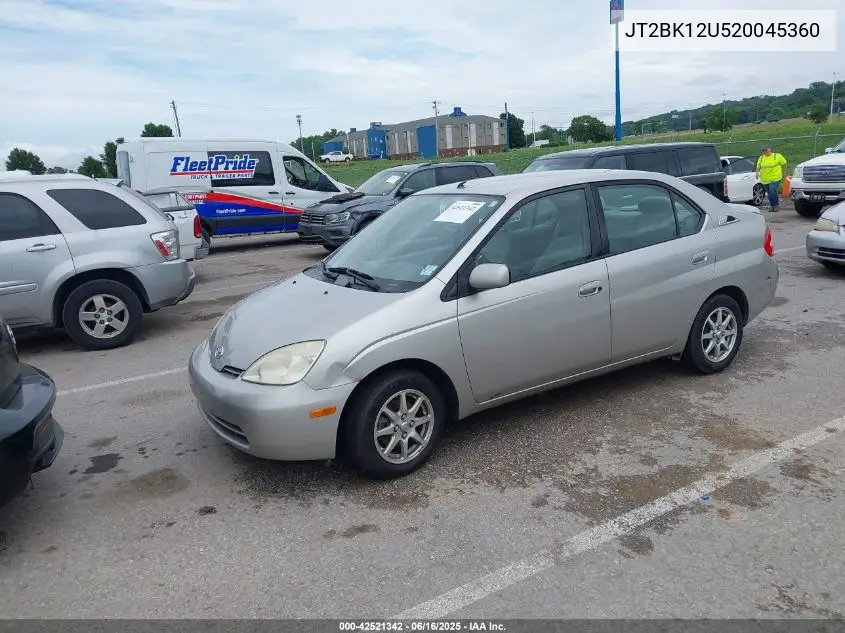 2002 Toyota Prius VIN: JT2BK12U520045360 Lot: 42521342