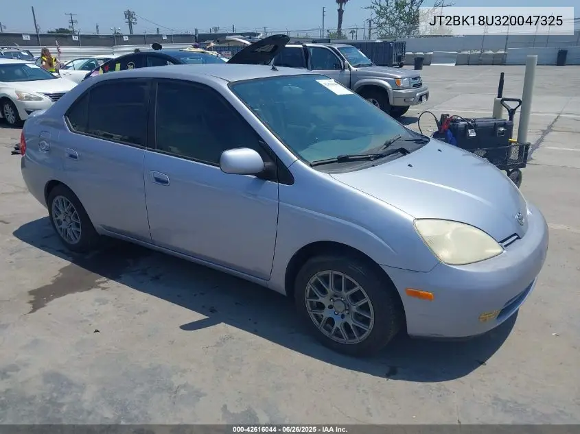 2002 Toyota Prius VIN: JT2BK18U320047325 Lot: 42616044
