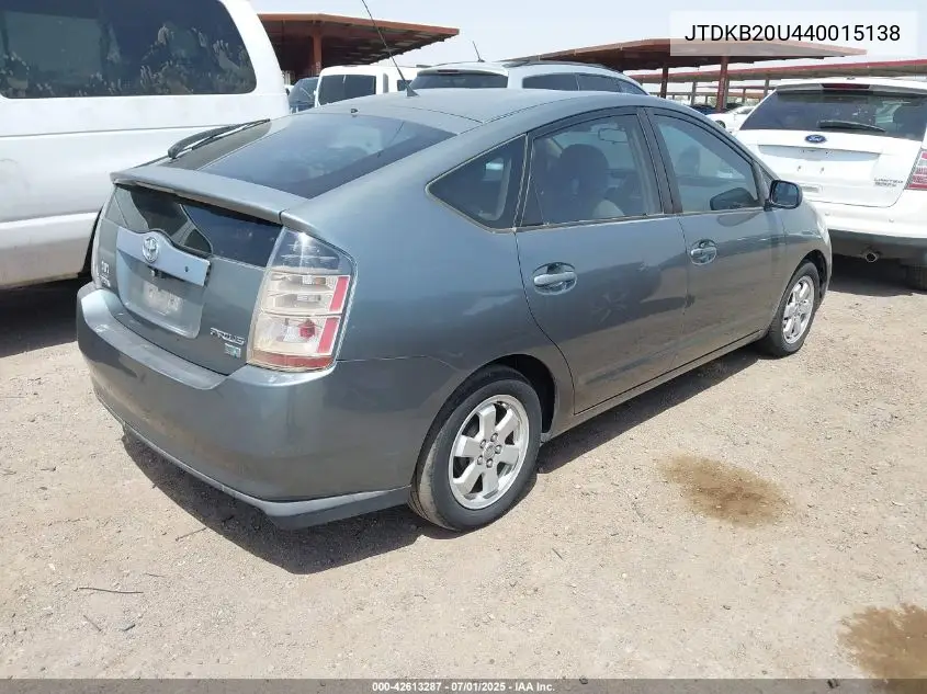 2004 Toyota Prius VIN: JTDKB20U440015138 Lot: 42613287