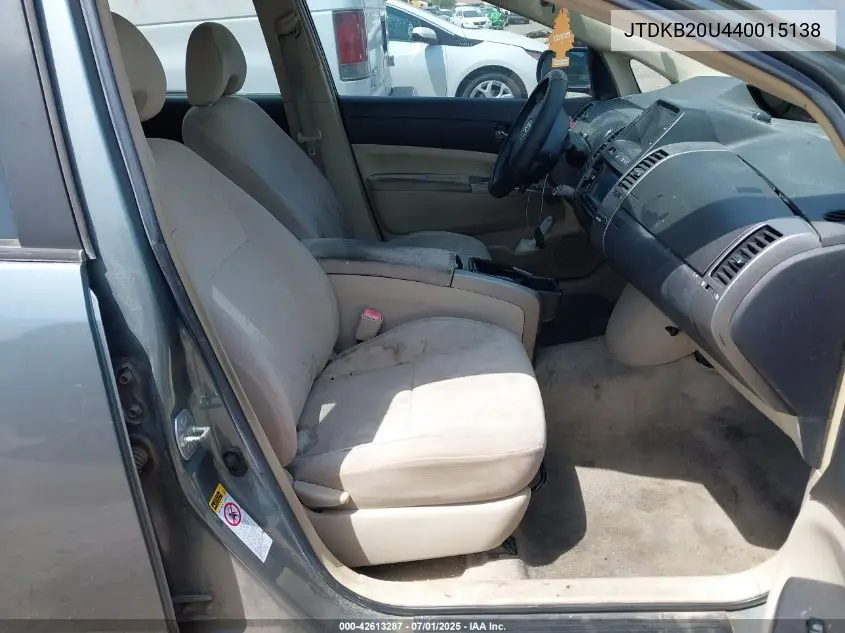 2004 Toyota Prius VIN: JTDKB20U440015138 Lot: 42613287