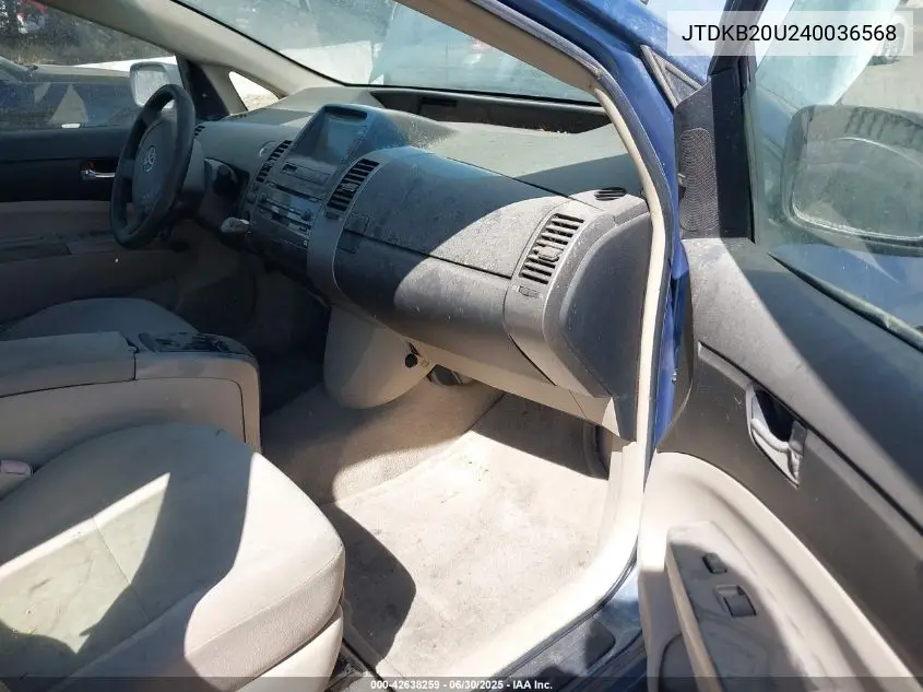 2004 Toyota Prius VIN: JTDKB20U240036568 Lot: 42638259