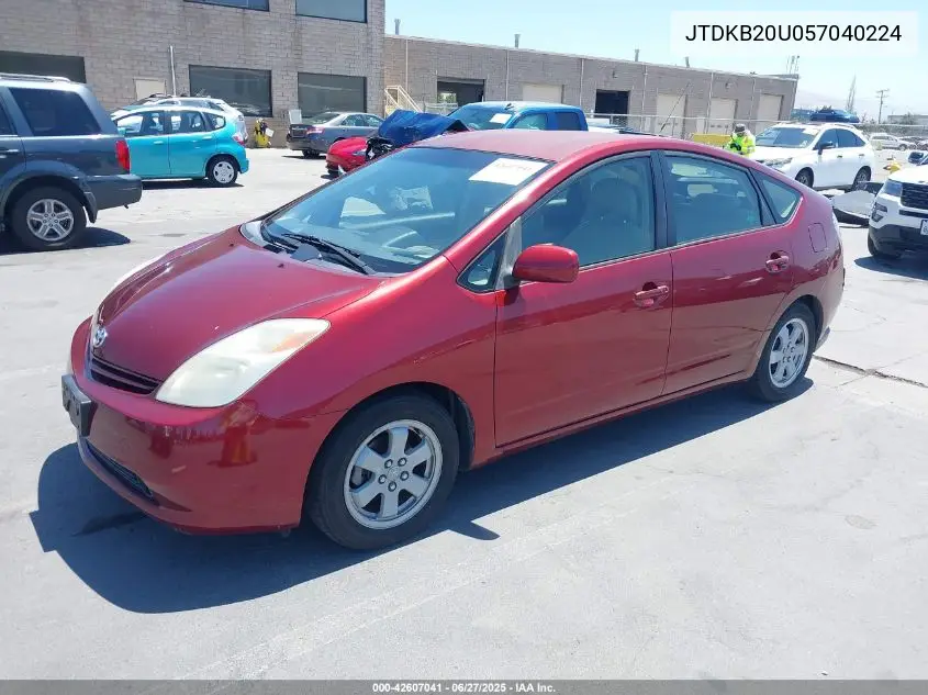 2005 Toyota Prius VIN: JTDKB20U057040224 Lot: 42607041
