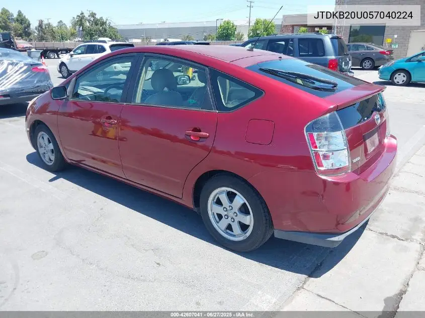 2005 Toyota Prius VIN: JTDKB20U057040224 Lot: 42607041
