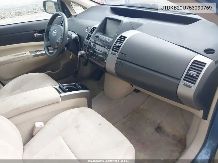 2005 Toyota Prius VIN: JTDKB20U753090769 Lot: 42616836