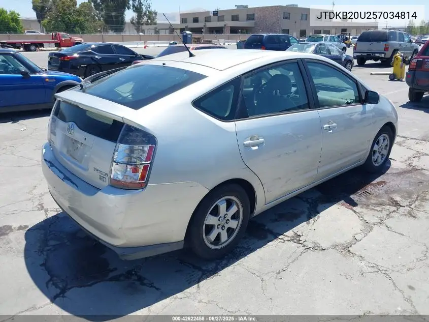 2005 Toyota Prius VIN: JTDKB20U257034814 Lot: 42622458