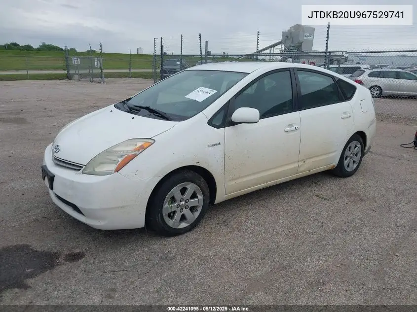 2006 Toyota Prius VIN: JTDKB20U967529741 Lot: 42241095