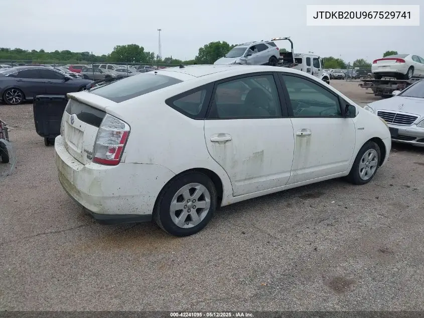 2006 Toyota Prius VIN: JTDKB20U967529741 Lot: 42241095