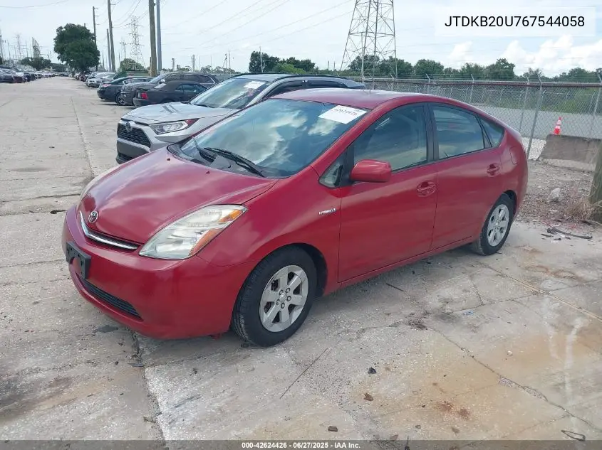 2006 Toyota Prius VIN: JTDKB20U767544058 Lot: 42624426