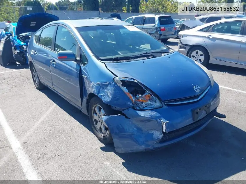 2006 Toyota Prius VIN: JTDKB20U863155632 Lot: 42630396