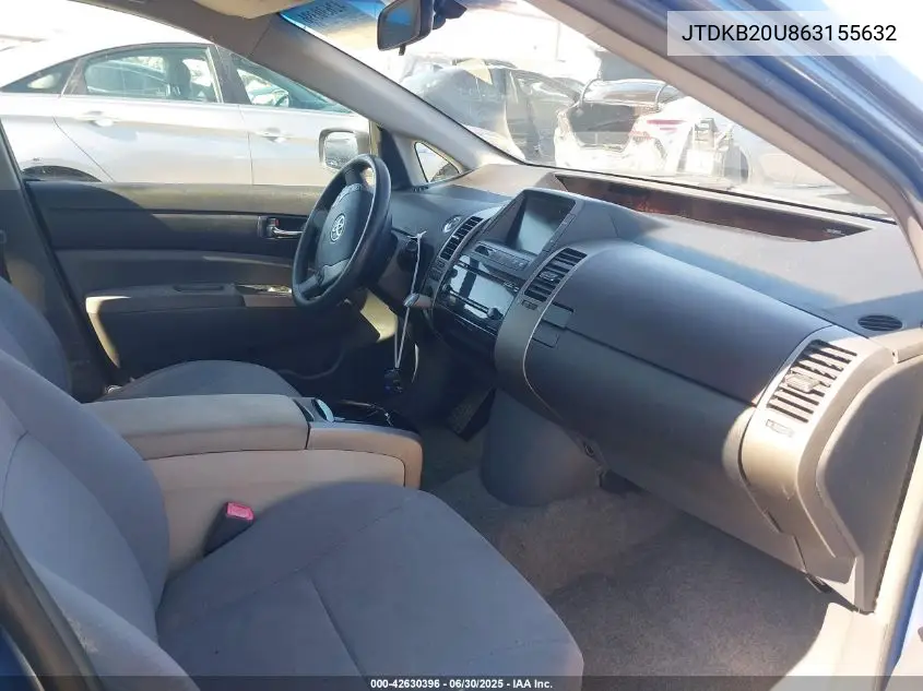 2006 Toyota Prius VIN: JTDKB20U863155632 Lot: 42630396
