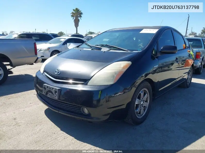 2006 Toyota Prius VIN: JTDKB20U763137798 Lot: 42636712