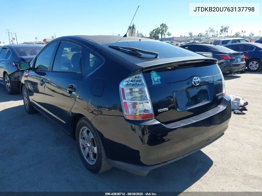 2006 Toyota Prius VIN: JTDKB20U763137798 Lot: 42636712