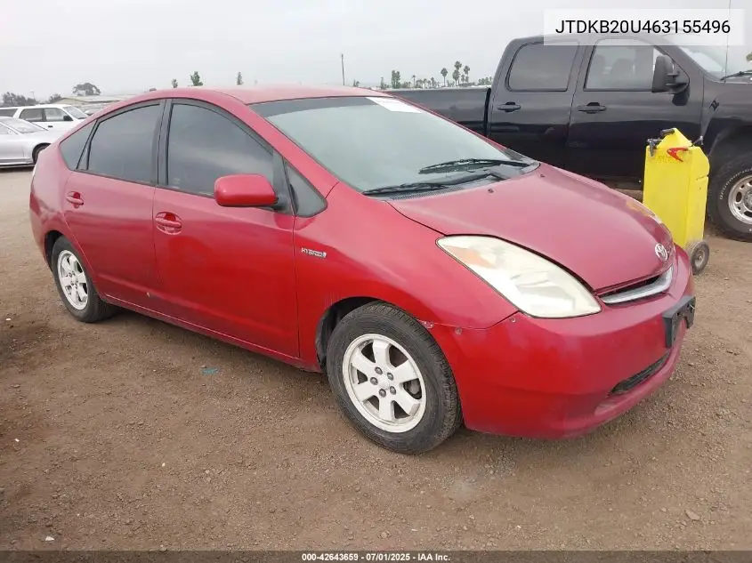 2006 Toyota Prius VIN: JTDKB20U463155496 Lot: 42643659