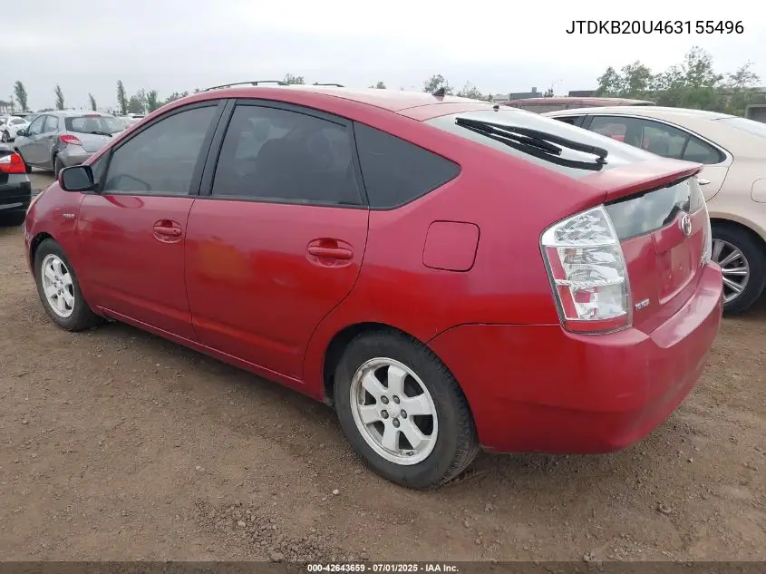 2006 Toyota Prius VIN: JTDKB20U463155496 Lot: 42643659