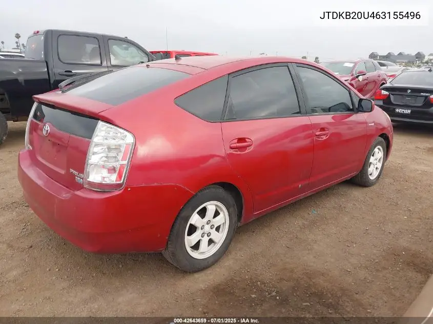 2006 Toyota Prius VIN: JTDKB20U463155496 Lot: 42643659