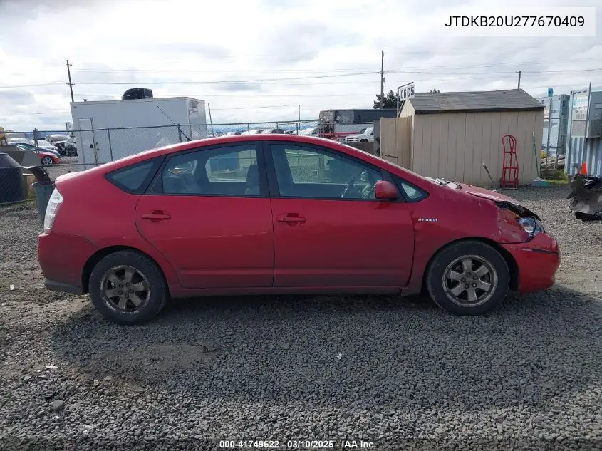 2007 Toyota Prius VIN: JTDKB20U277670409 Lot: 41749622