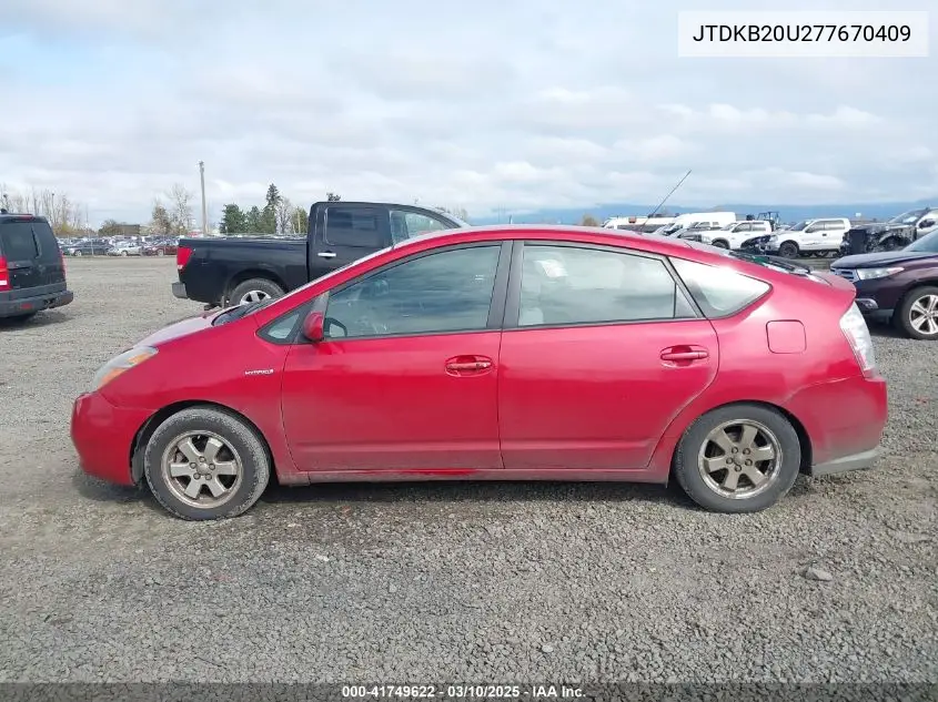 2007 Toyota Prius VIN: JTDKB20U277670409 Lot: 41749622
