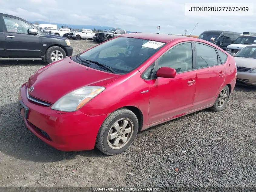 2007 Toyota Prius VIN: JTDKB20U277670409 Lot: 41749622
