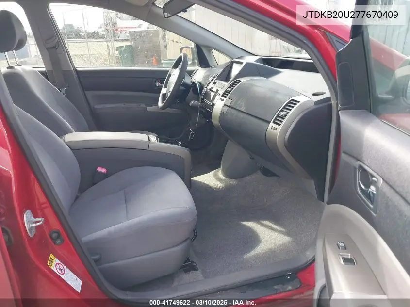 2007 Toyota Prius VIN: JTDKB20U277670409 Lot: 41749622