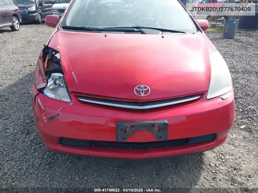 2007 Toyota Prius VIN: JTDKB20U277670409 Lot: 41749622