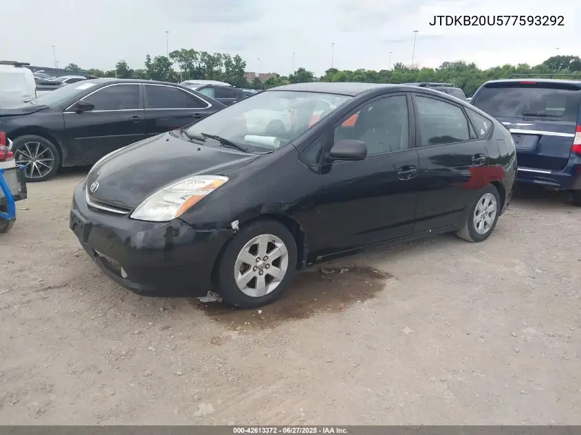 2007 Toyota Prius VIN: JTDKB20U577593292 Lot: 42613372
