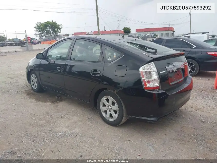 2007 Toyota Prius VIN: JTDKB20U577593292 Lot: 42613372