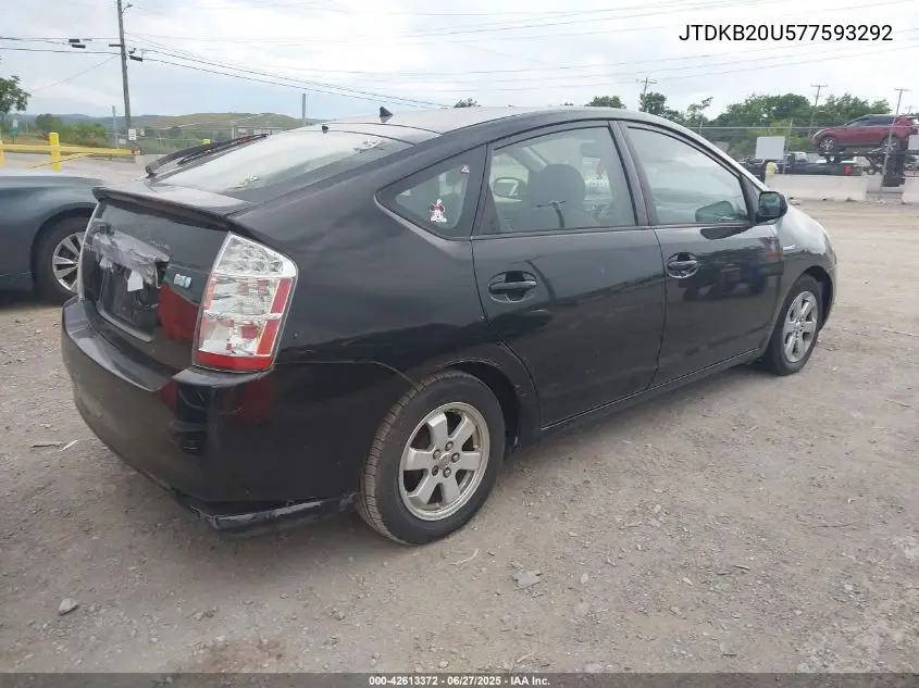 2007 Toyota Prius VIN: JTDKB20U577593292 Lot: 42613372