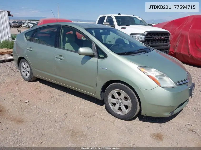 2007 Toyota Prius VIN: JTDKB20U177594715 Lot: 42629072