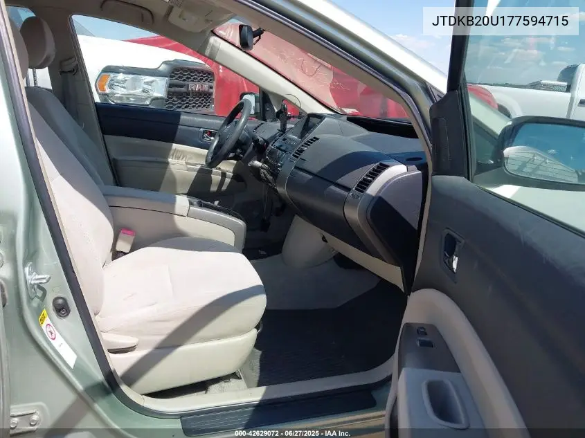 2007 Toyota Prius VIN: JTDKB20U177594715 Lot: 42629072