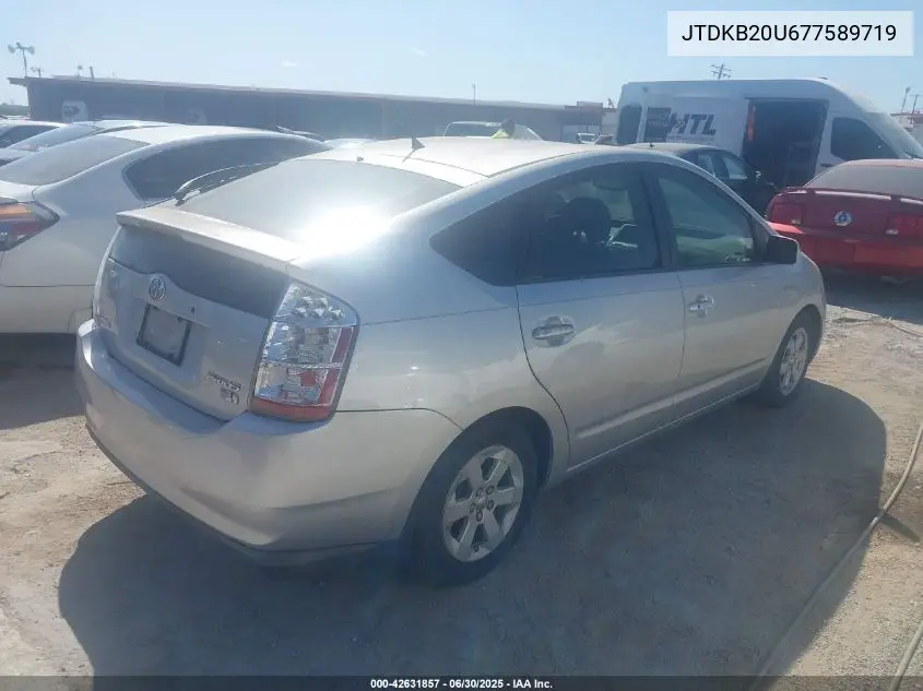 2007 Toyota Prius VIN: JTDKB20U677589719 Lot: 42631857