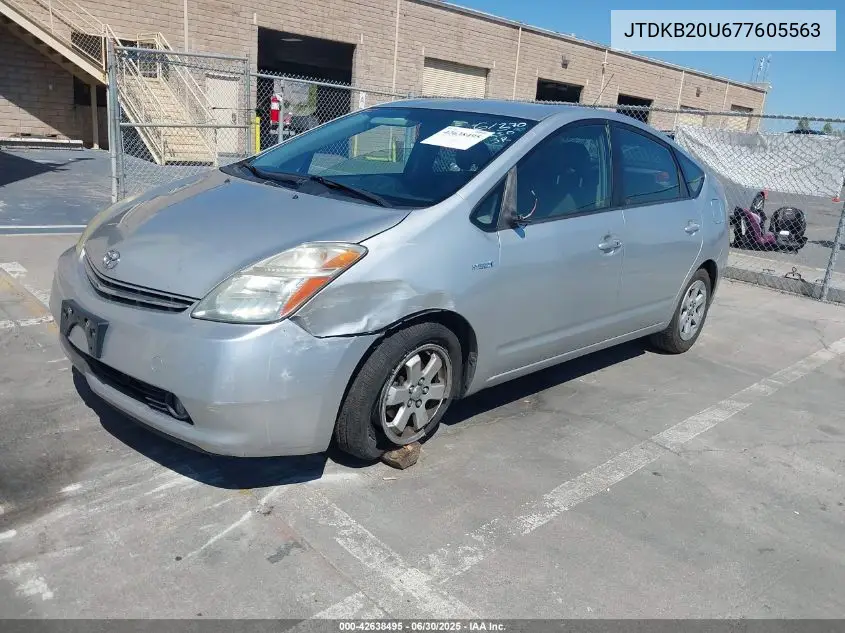 2007 Toyota Prius VIN: JTDKB20U677605563 Lot: 42638495