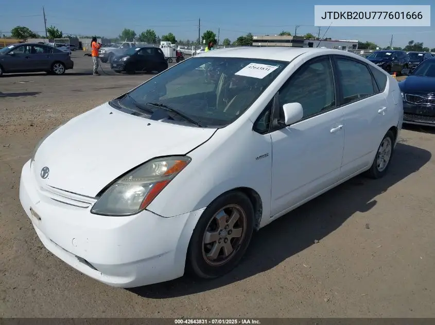 2007 Toyota Prius VIN: JTDKB20U777601666 Lot: 42643831