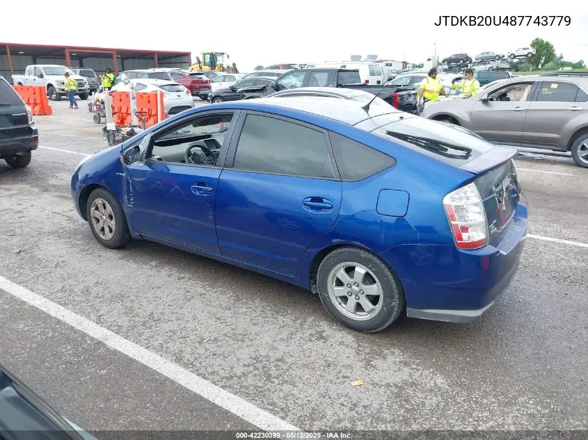 2008 Toyota Prius VIN: JTDKB20U487743779 Lot: 42230399