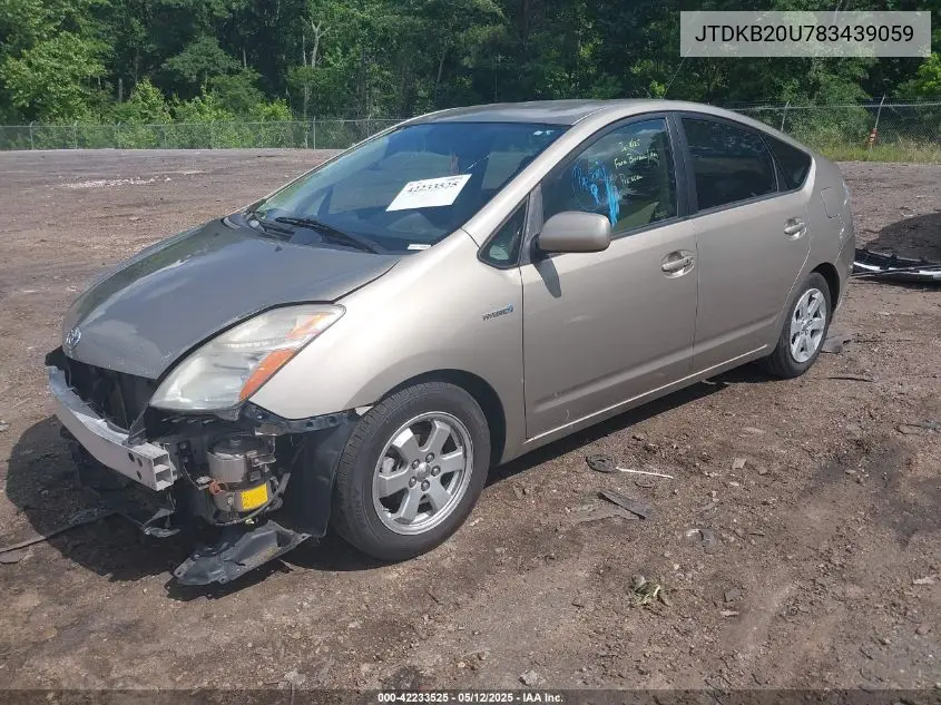 2008 Toyota Prius VIN: JTDKB20U783439059 Lot: 42233525