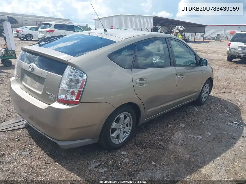2008 Toyota Prius VIN: JTDKB20U783439059 Lot: 42233525