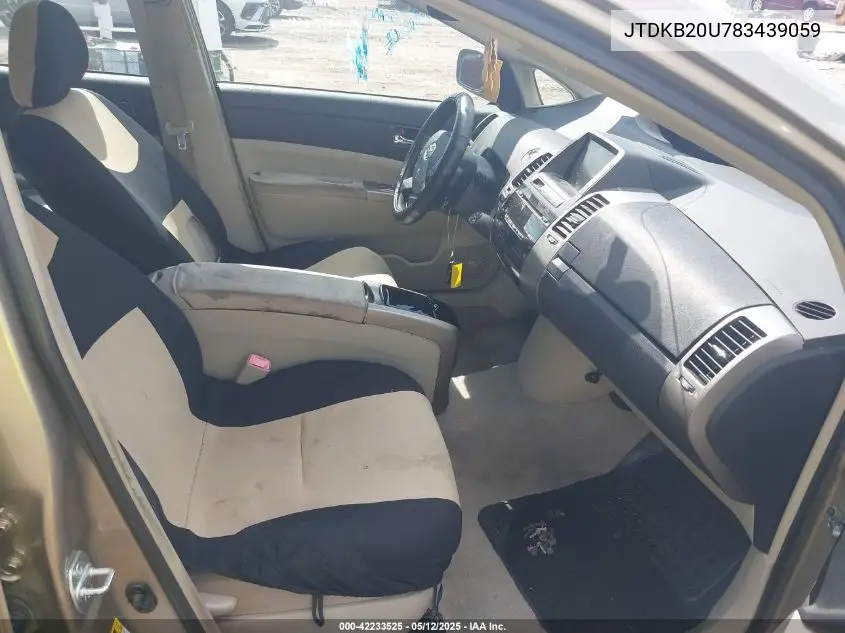 2008 Toyota Prius VIN: JTDKB20U783439059 Lot: 42233525