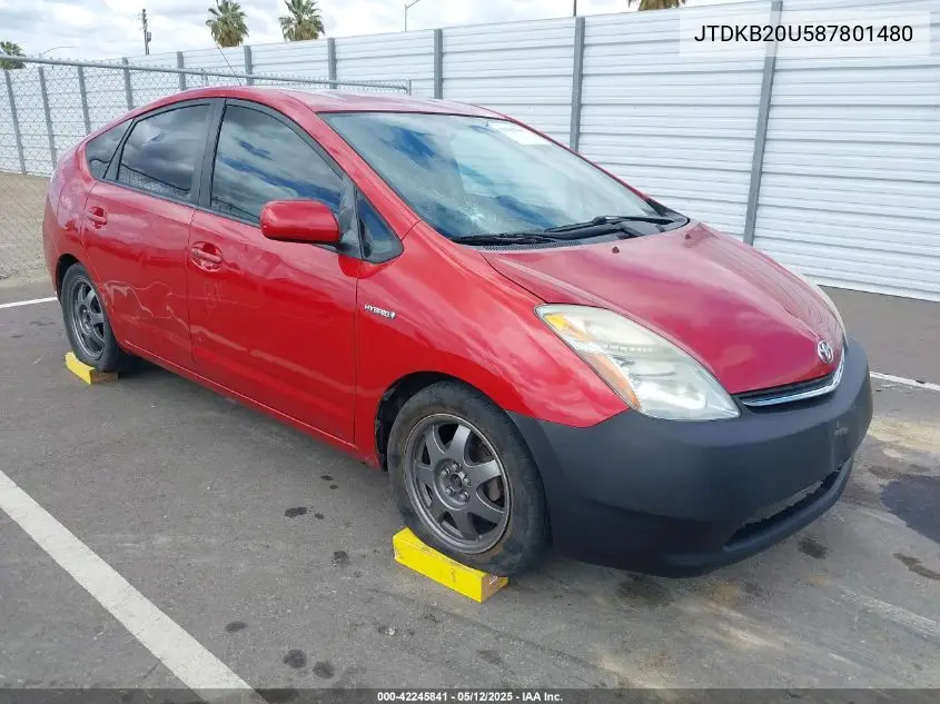 2008 Toyota Prius VIN: JTDKB20U587801480 Lot: 42245841